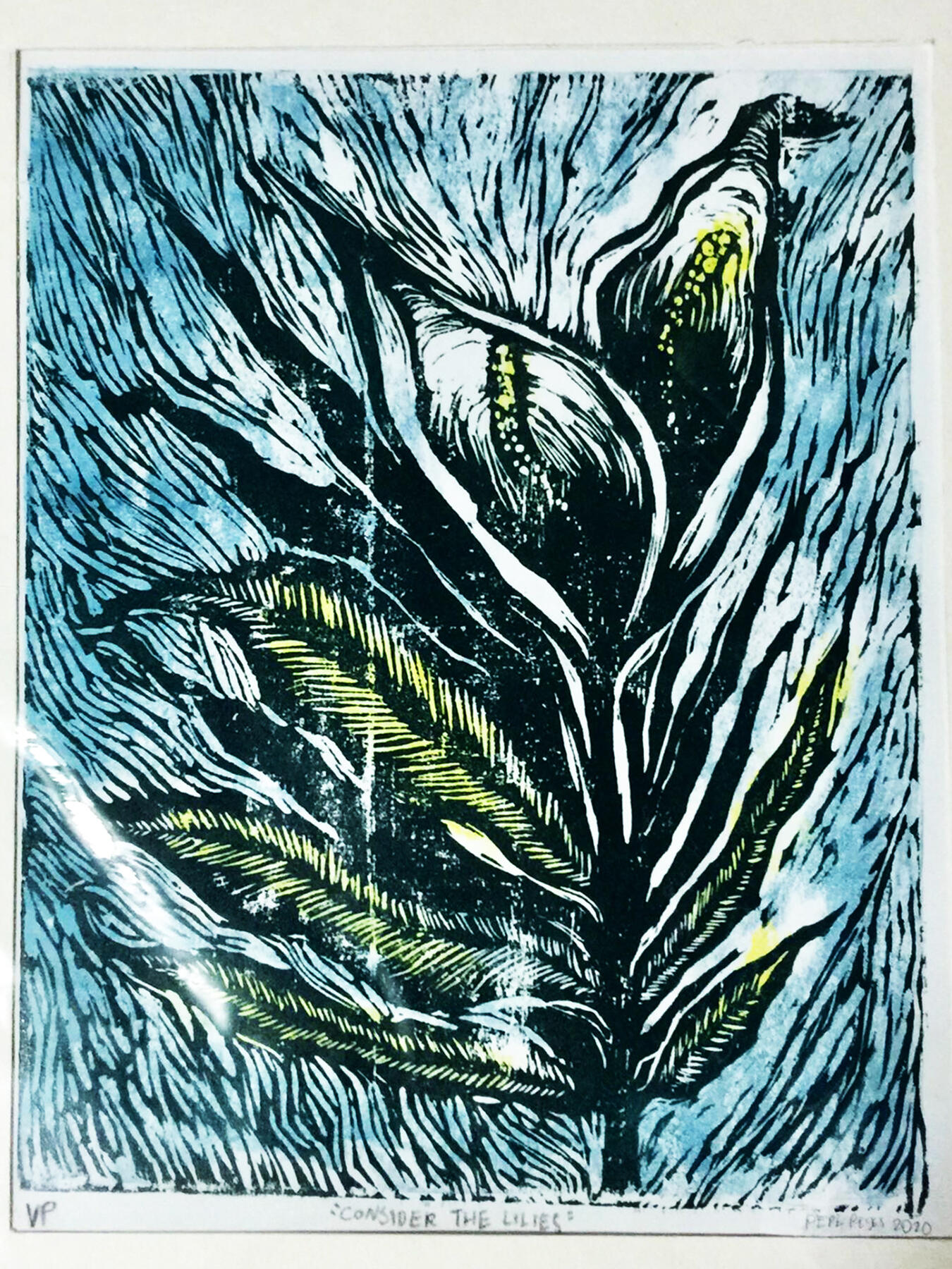Consider The Lilies (2020) | Woodcut Print
