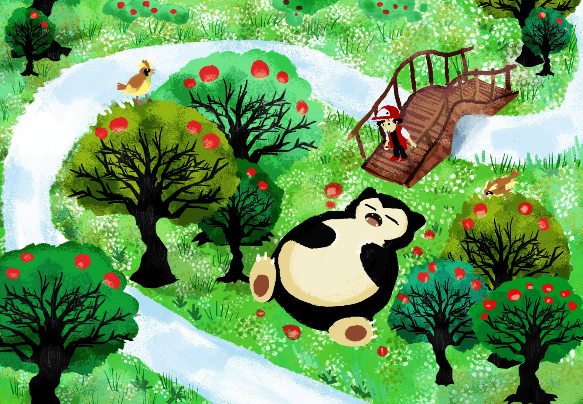 Snorlax In The Meadow (2021) | Adobe Photoshop