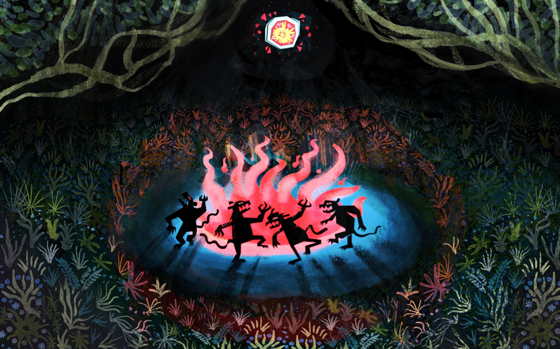 Tigers Under The Flower Moon (2021) | Adobe Photoshop and Procreate